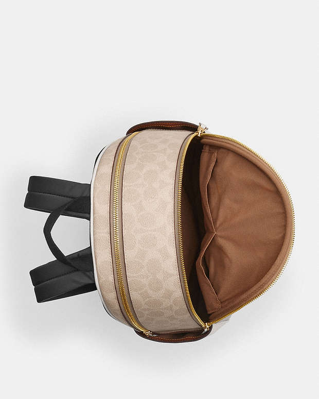 Court Backpack In Signature Canvas Signature Canvas-Gold-Sand-Chalk Signature Canvas-Gold-Sand-Chalk