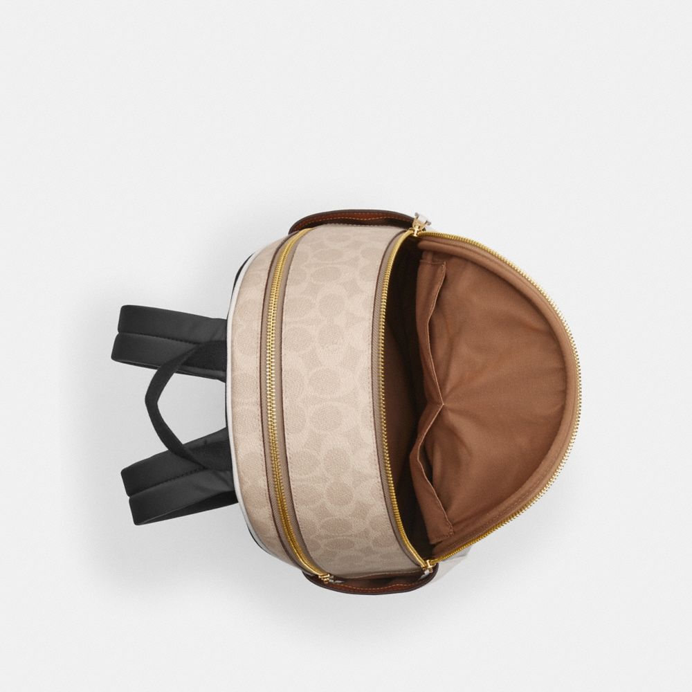 Court Backpack In Signature Canvas Signature Canvas-Gold-Sand-Chalk Signature Canvas-Gold-Sand-Chalk