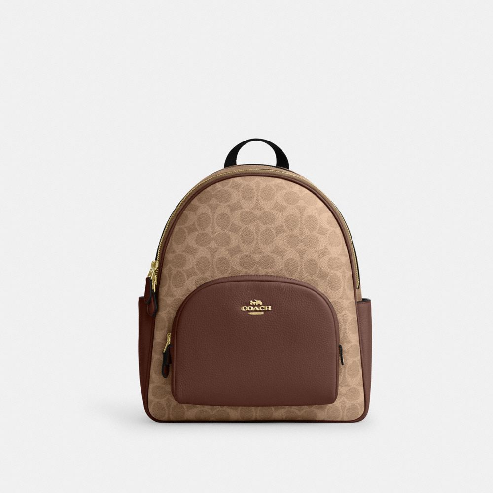 Court Backpack In Signature Canvas Signature Canvas-Gold-Tan-Brown Signature Canvas-Gold-Tan-Brown