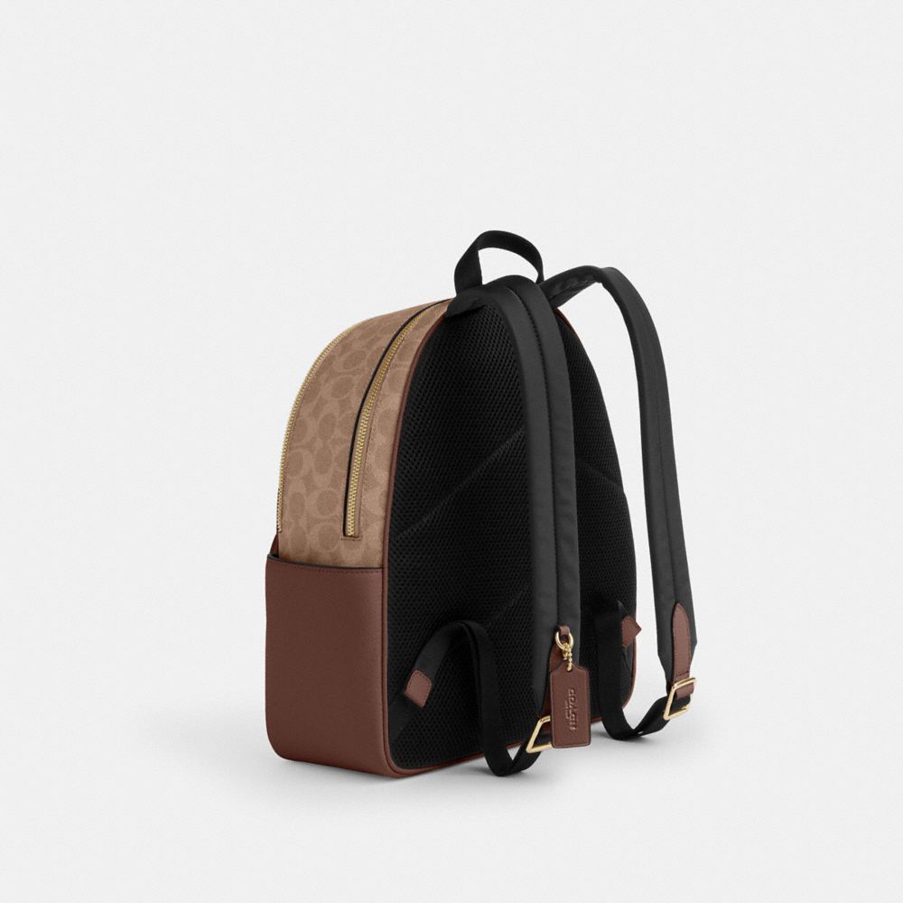 Court Backpack In Signature Canvas Signature Canvas-Gold-Tan-Brown Signature Canvas-Gold-Tan-Brown
