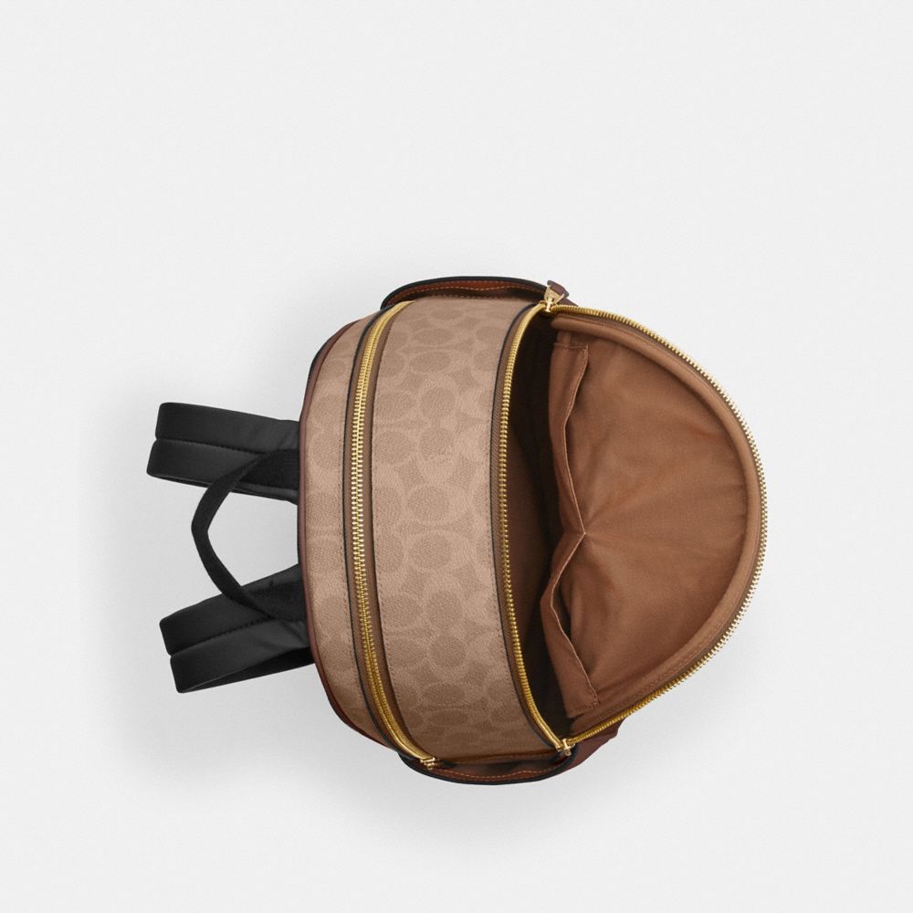 Court Backpack In Signature Canvas Signature Canvas-Gold-Tan-Brown Signature Canvas-Gold-Tan-Brown