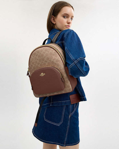 Court Backpack In Signature Canvas Signature Canvas-Gold-Tan-Brown Signature Canvas-Gold-Tan-Brown