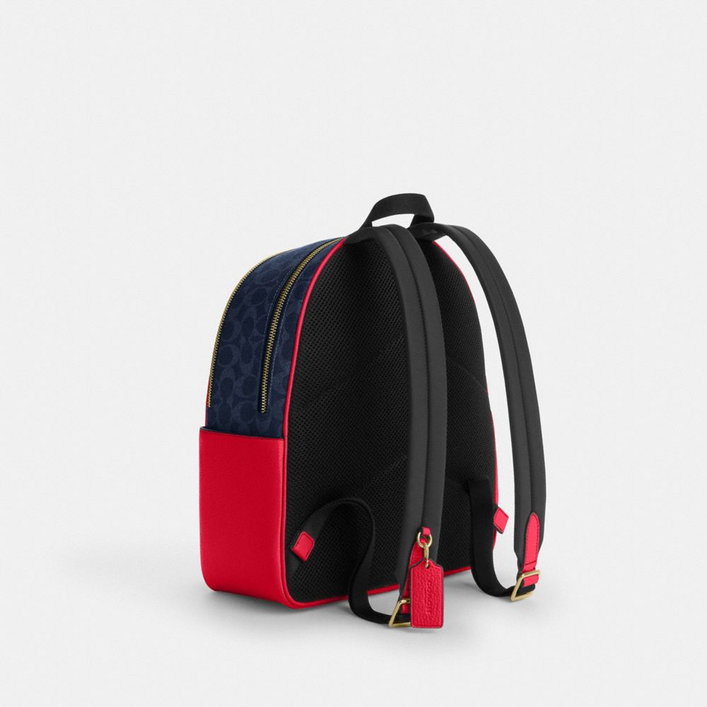 Court Backpack In Signature Canvas Signature Canvas-Im-Denim-Bold Red Signature Canvas-Im-Denim-Bold Red