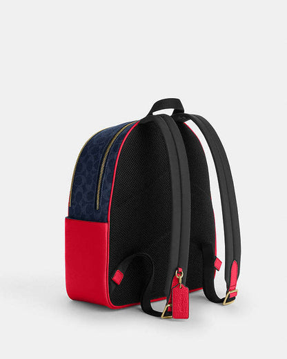 Court Backpack In Signature Canvas Signature Canvas-Im-Denim-Bold Red Signature Canvas-Im-Denim-Bold Red