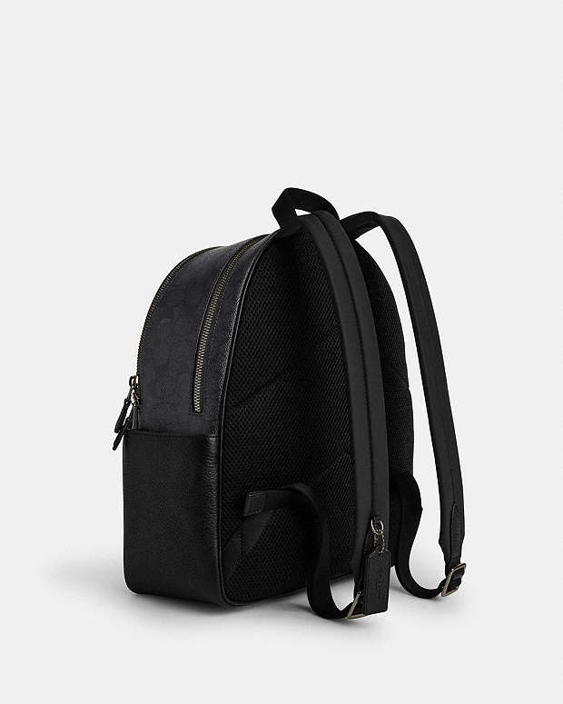 Court Backpack In Signature Canvas Signature Canvas-Gunmetal-Charcoal-Black Signature Canvas-Gunmetal-Charcoal-Black