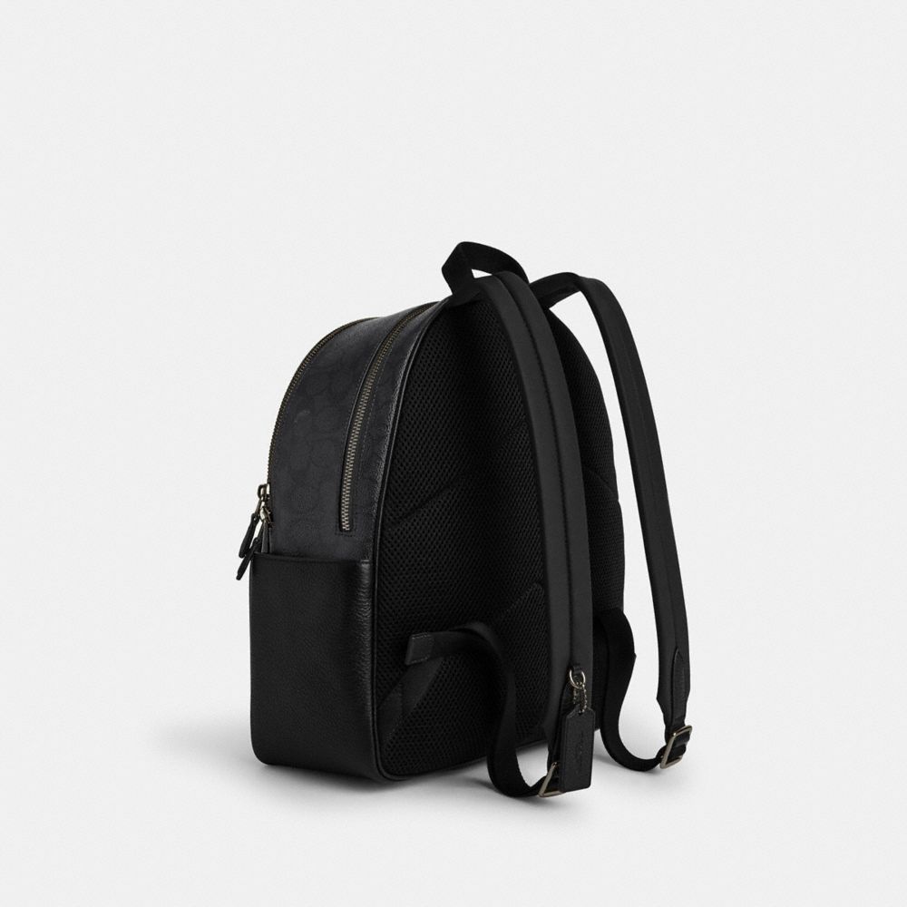 Court Backpack In Signature Canvas Signature Canvas-Gunmetal-Charcoal-Black Signature Canvas-Gunmetal-Charcoal-Black