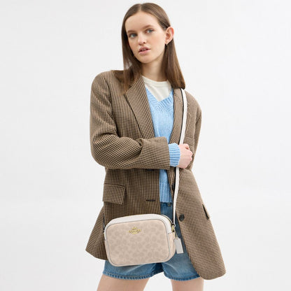 Coach Jamie Camera Bag In Signature Canvas Gold Sand Chalk