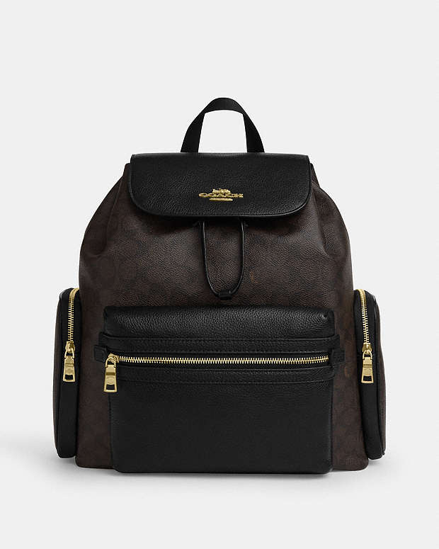 Baby Backpack In Signature Canvas Signature Canvas-Gold-Walnut-Black Signature Canvas-Gold-Walnut-Black