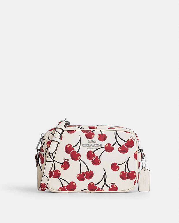Jamie Camera Bag With Cherry Print Silver-Chalk Multi Silver-Chalk Multi