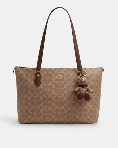 Collectible Bear Bag Charm In Signature Canvas Gold-Tan-Brown Gold-Tan-Brown