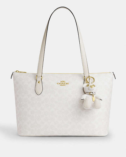 Collectible Bear Bag Charm In Signature Canvas Gold-White-Chalk Gold-White-Chalk