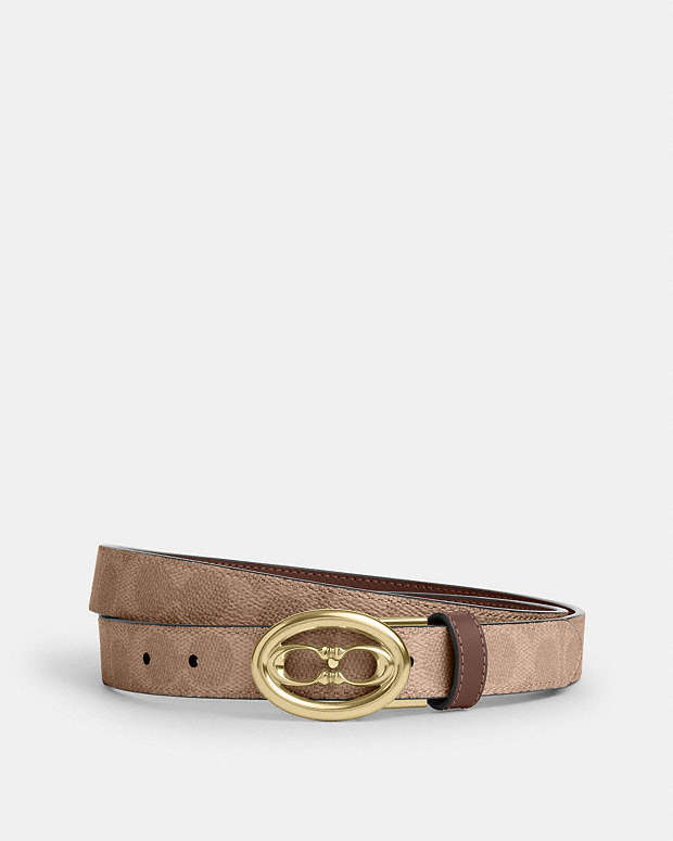 Signature Buckle Cut To Size Belt, 25 Mm Signature Canvas-Gold-Tan-Brown Signature Canvas-Gold-Tan-Brown