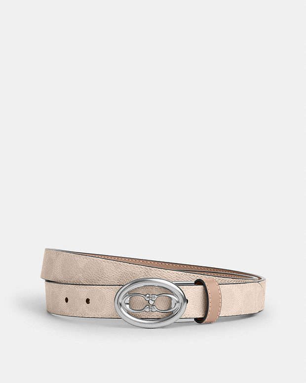 Signature Buckle Cut To Size Belt, 25 Mm Signature Canvas-Silver-Sand-Taupe Signature Canvas-Silver-Sand-Taupe