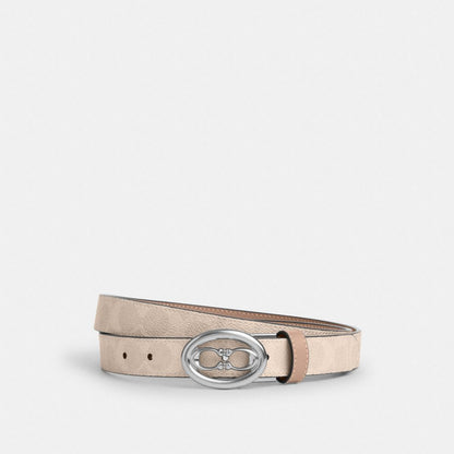 Coach Signature Buckle Cut To Size Belt, 25 Mm Silver Sand Taupe