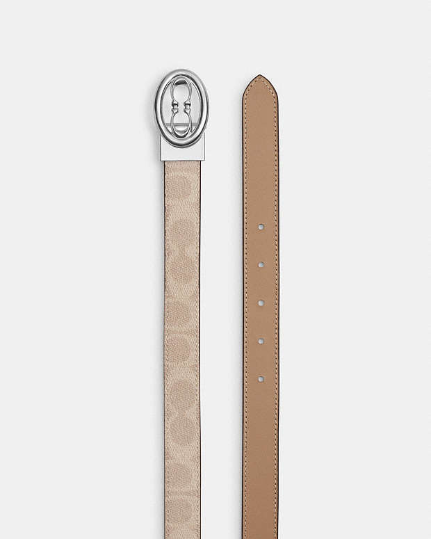 Signature Buckle Cut To Size Belt, 25 Mm Signature Canvas-Silver-Sand-Taupe Signature Canvas-Silver-Sand-Taupe