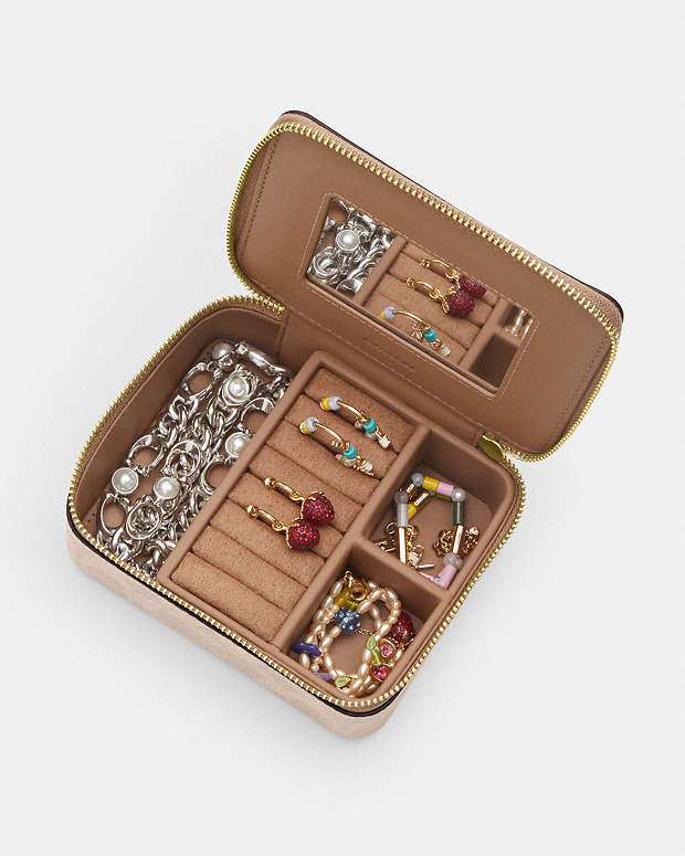 Large Jewelry Box In Signature Canvas Signature Canvas-Gold-Sand-Chalk Signature Canvas-Gold-Sand-Chalk