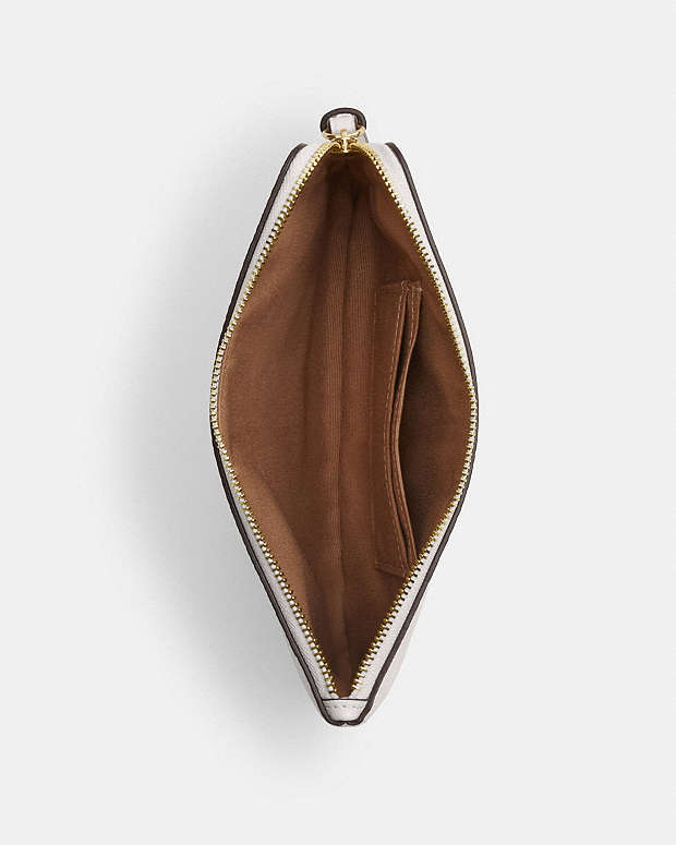 Large Corner Zip Wristlet In Signature Canvas Signature Canvas-Gold-White-Chalk Signature Canvas-Gold-White-Chalk