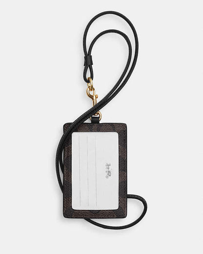 Id Lanyard In Signaure Canvas Signature Canvas-Gold-Walnut-Black Signature Canvas-Gold-Walnut-Black