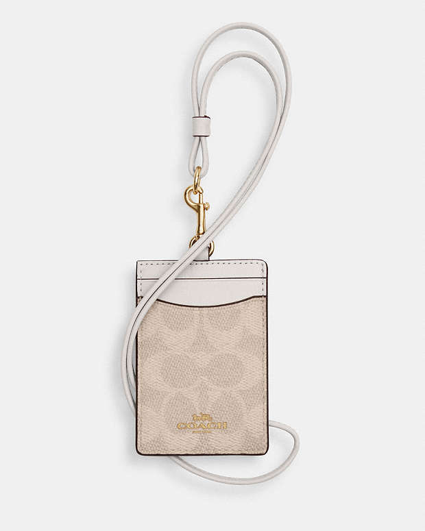 Id Lanyard In Signaure Canvas Signature Canvas-Gold-Sand-Chalk Signature Canvas-Gold-Sand-Chalk