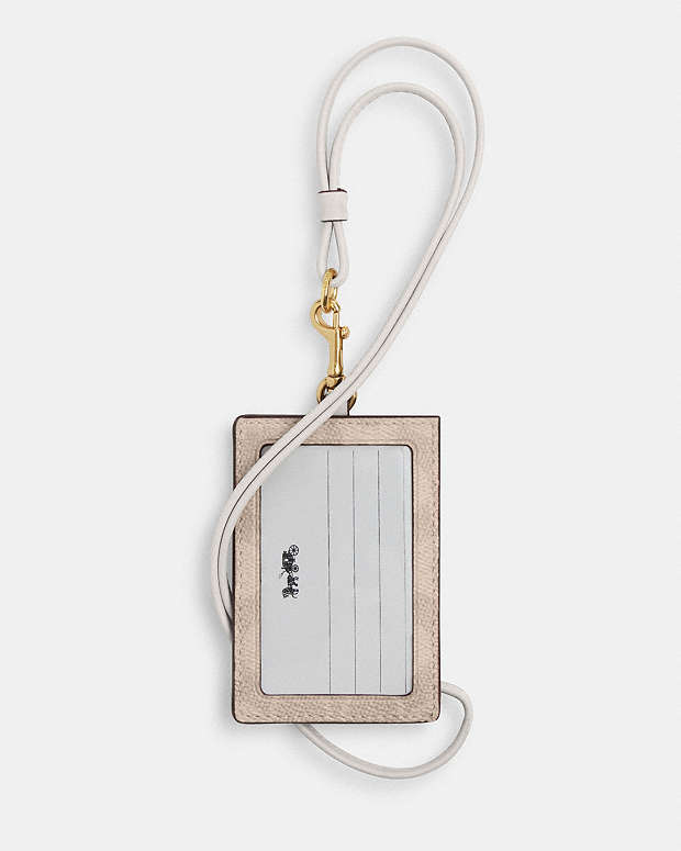 Id Lanyard In Signaure Canvas Signature Canvas-Gold-Sand-Chalk Signature Canvas-Gold-Sand-Chalk