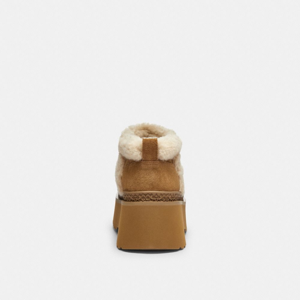 Coach Christina Bootie In Signature Suede Tobacco