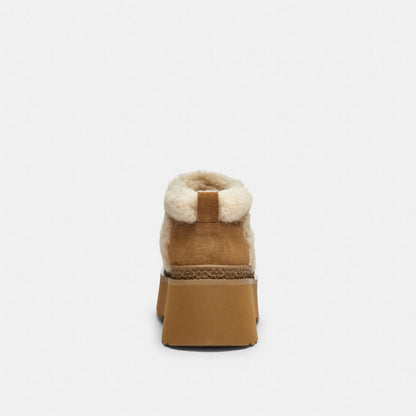Coach Christina Bootie In Signature Suede Tobacco
