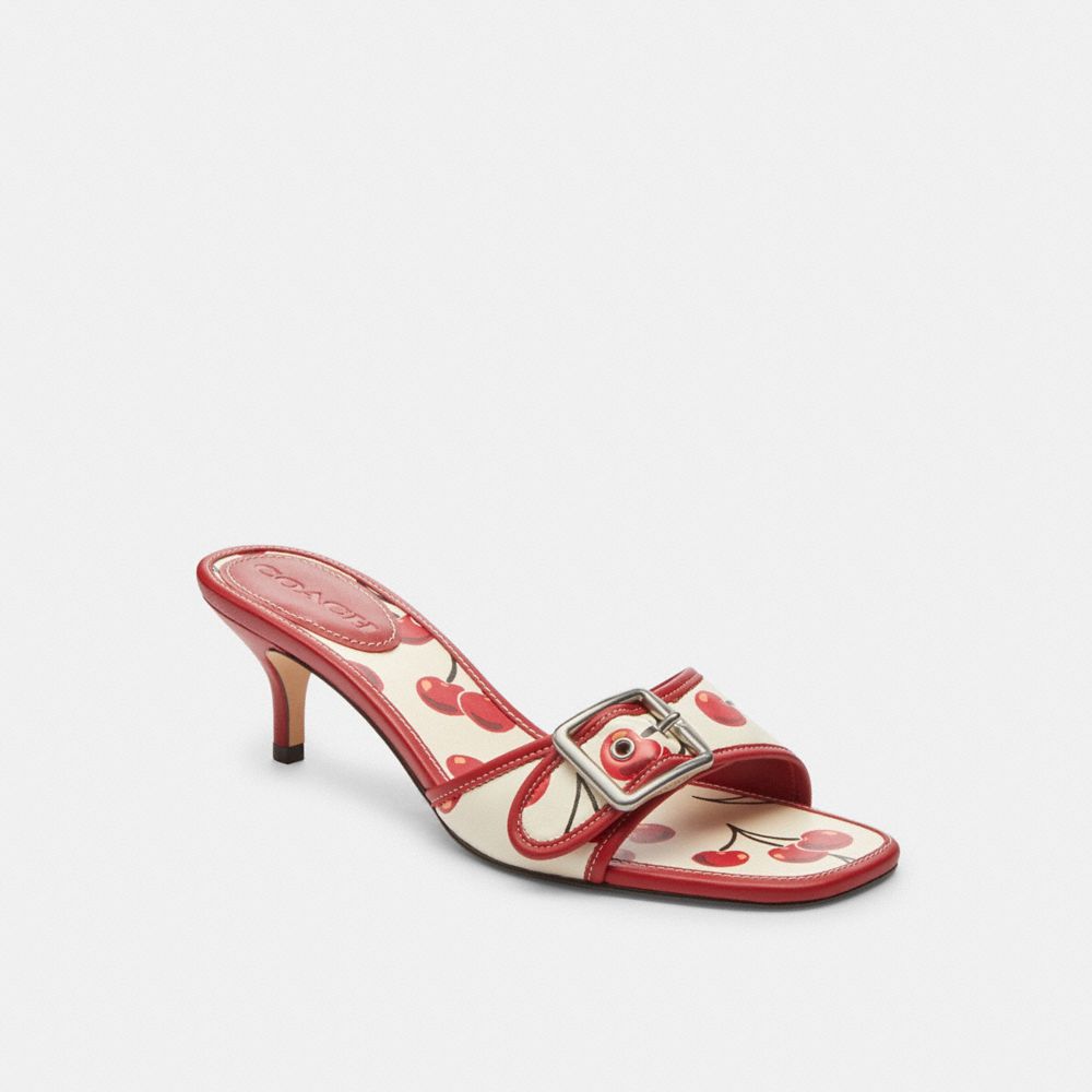 Coach Margot Sandal With Cherry Print Chalk Multi