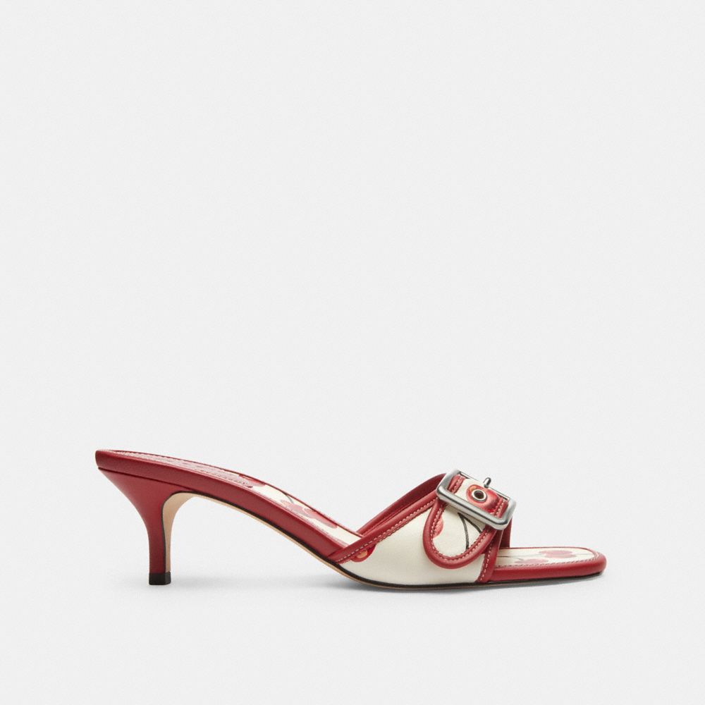 Coach Margot Sandal With Cherry Print Chalk Multi