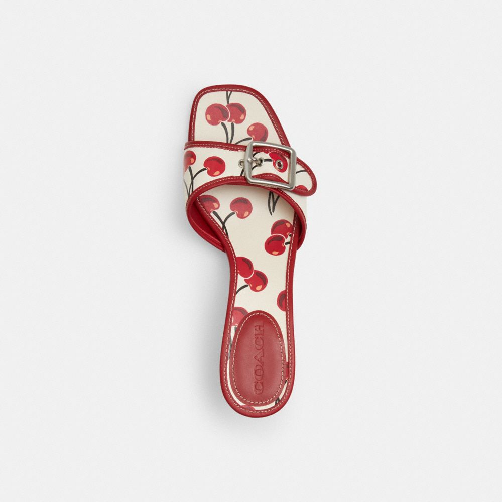 Coach Margot Sandal With Cherry Print Chalk Multi