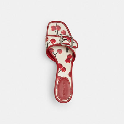 Coach Margot Sandal With Cherry Print Chalk Multi