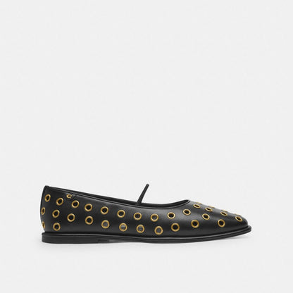 Coach Emilia Mary Jane With Grommets Black