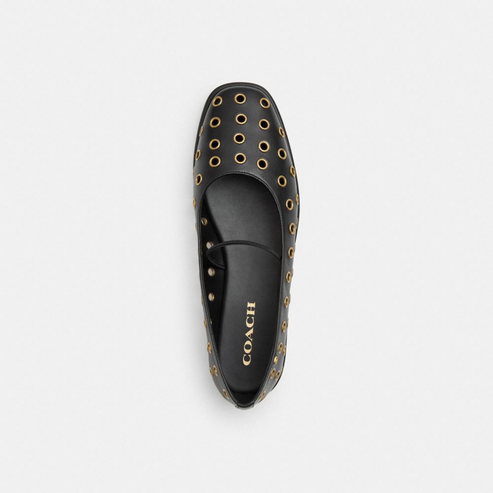Coach Emilia Mary Jane With Grommets Black