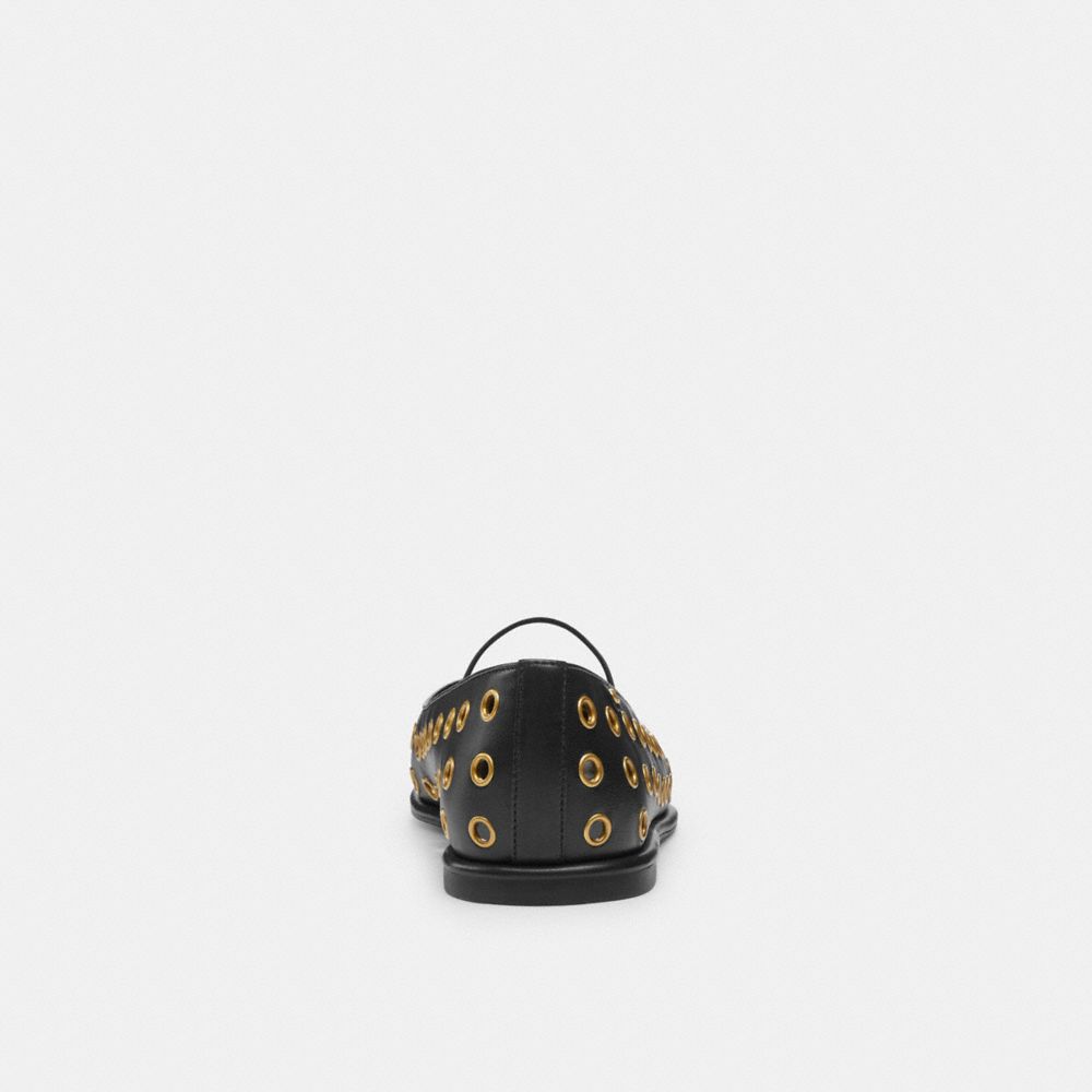 Coach Emilia Mary Jane With Grommets Black