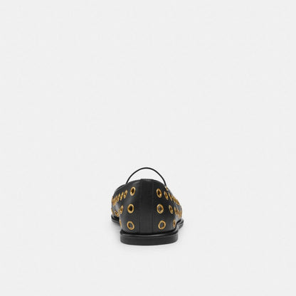 Coach Emilia Mary Jane With Grommets Black