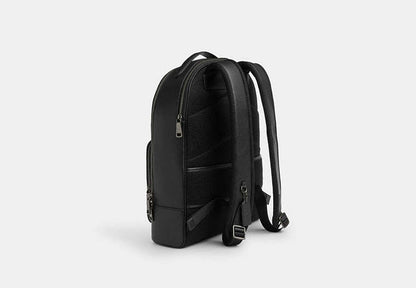 Ethan Backpack In Blocked Signature Canvas Signature Canvas-Qb-Tan-Charcoal-Black Signature Canvas-Qb-Tan-Charcoal-Black