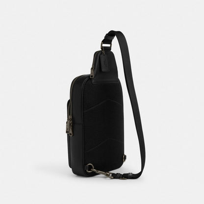 Coach Ethan Pack In Signature Canvas Gunmetal Charcoal Black