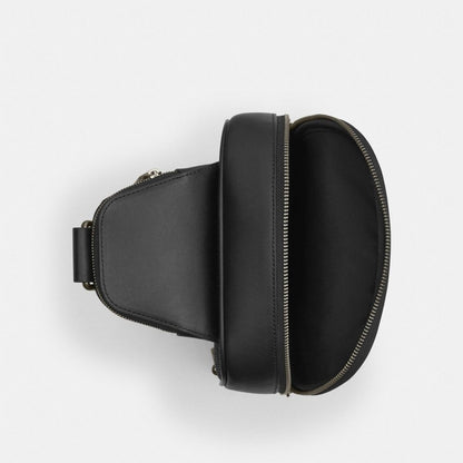 Coach Ethan Pack In Signature Canvas Gunmetal Charcoal Black