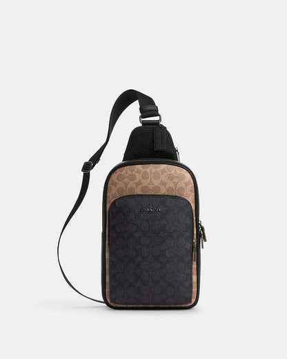 Ethan Pack In Blocked Signature Canvas Signature Canvas-Qb-Tan-Charcoal-Black Signature Canvas-Qb-Tan-Charcoal-Black