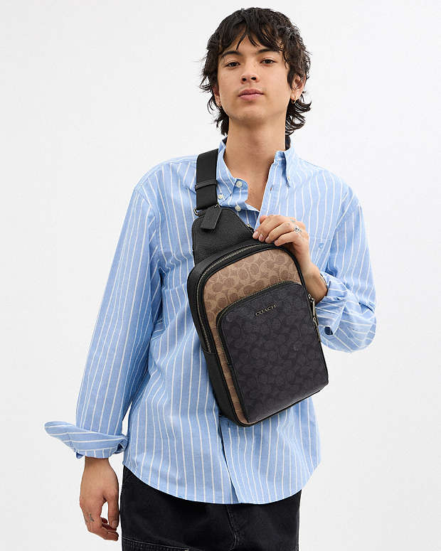 Ethan Pack In Blocked Signature Canvas Signature Canvas-Qb-Tan-Charcoal-Black Signature Canvas-Qb-Tan-Charcoal-Black