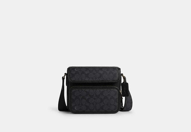 Sullivan Flap Crossbody Bag In Signature Canvas Signature Canvas-Gunmetal-Charcoal-Black Signature Canvas-Gunmetal-Charcoal-Black