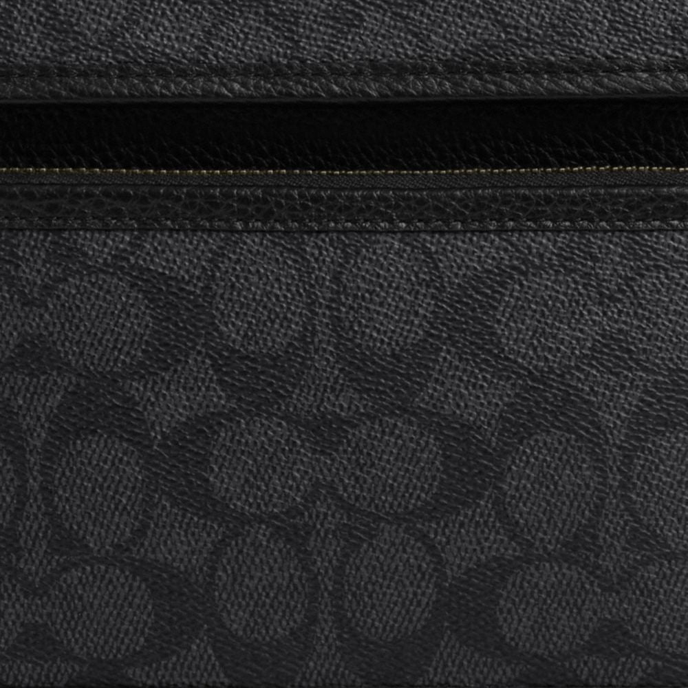 Coach Sullivan Flap Crossbody Bag In Signature Canvas Gunmetal Charcoal Black