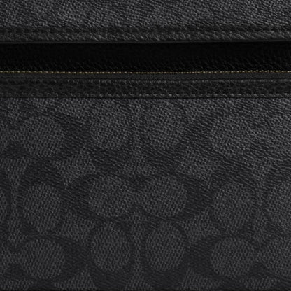 Coach Sullivan Flap Crossbody Bag In Signature Canvas Gunmetal Charcoal Black