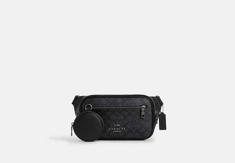 Elias Belt Bag In Signature Canvas Signature Canvas-Gunmetal-Charcoal-Black Signature Canvas-Gunmetal-Charcoal-Black
