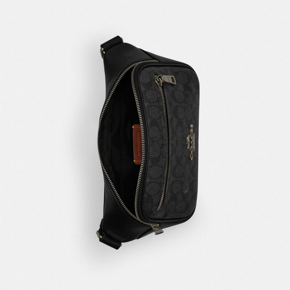 Elias Belt Bag In Signature Canvas Signature Canvas-Gunmetal-Charcoal-Black Signature Canvas-Gunmetal-Charcoal-Black