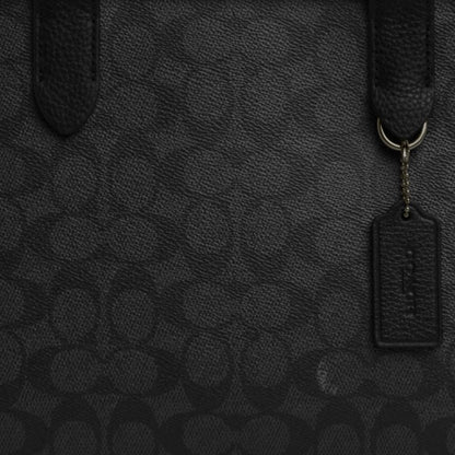 Coach Sullivan Portfolio Brief In Signature Canvas Gunmetal Charcoal Black