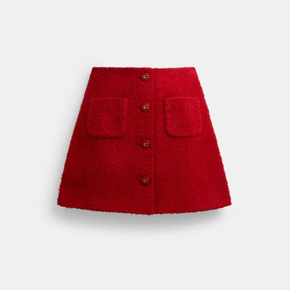 Coach Boucle Skirt Red