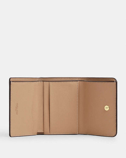 Card Holder Wallet In Blocked Signature Canvas Signature Canvas-Gold-Sand-Tan Signature Canvas-Gold-Sand-Tan
