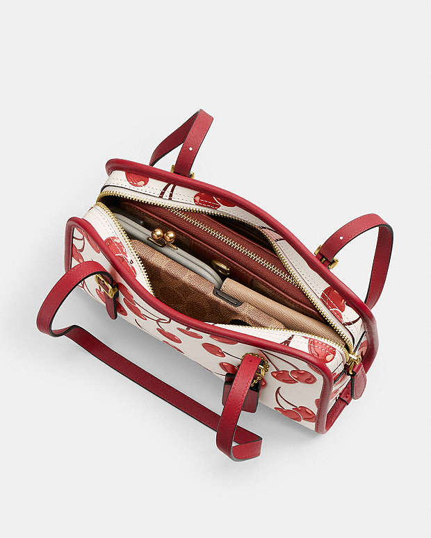 Swing Zip Bag With Cherry Print Brass-Chalk Multi Brass-Chalk Multi