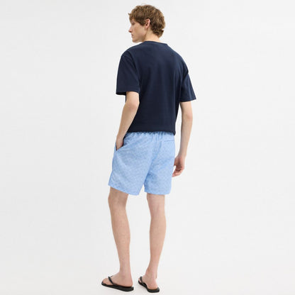 Coach Signature Swim Trunks In Recycled Polyester Cerulean Light Blue