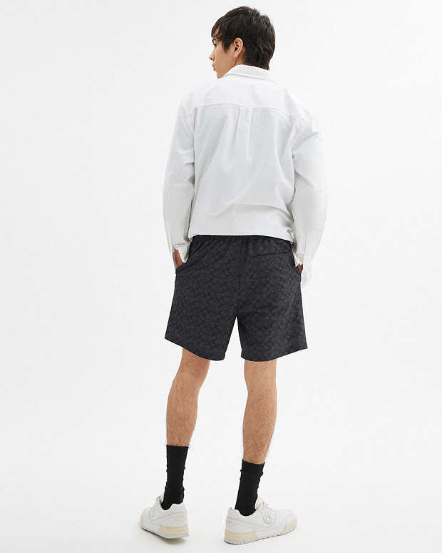 Signature Swim Trunks In Recycled Polyester Charcoal Signature Charcoal Signature